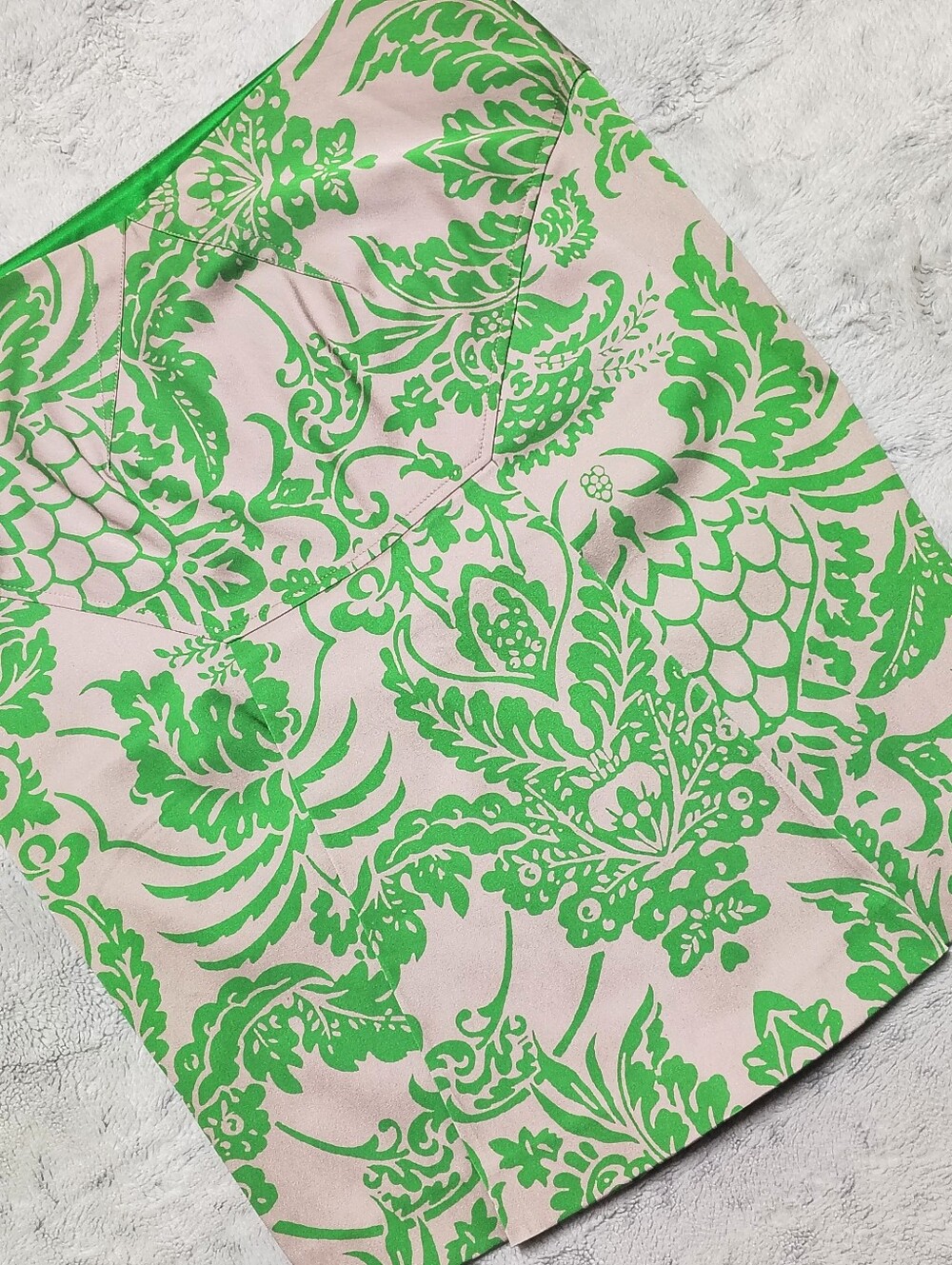 Diane von Furstenberg Harleena Silk Blend Skirt Women's 6 Green / Beige Floral - Picture 8 of 10